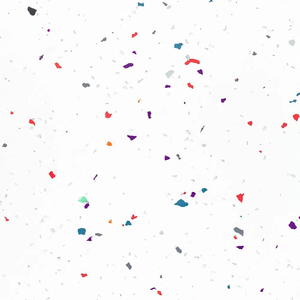 Pixel White multicolour confetti speckled recycled PS plastic panel